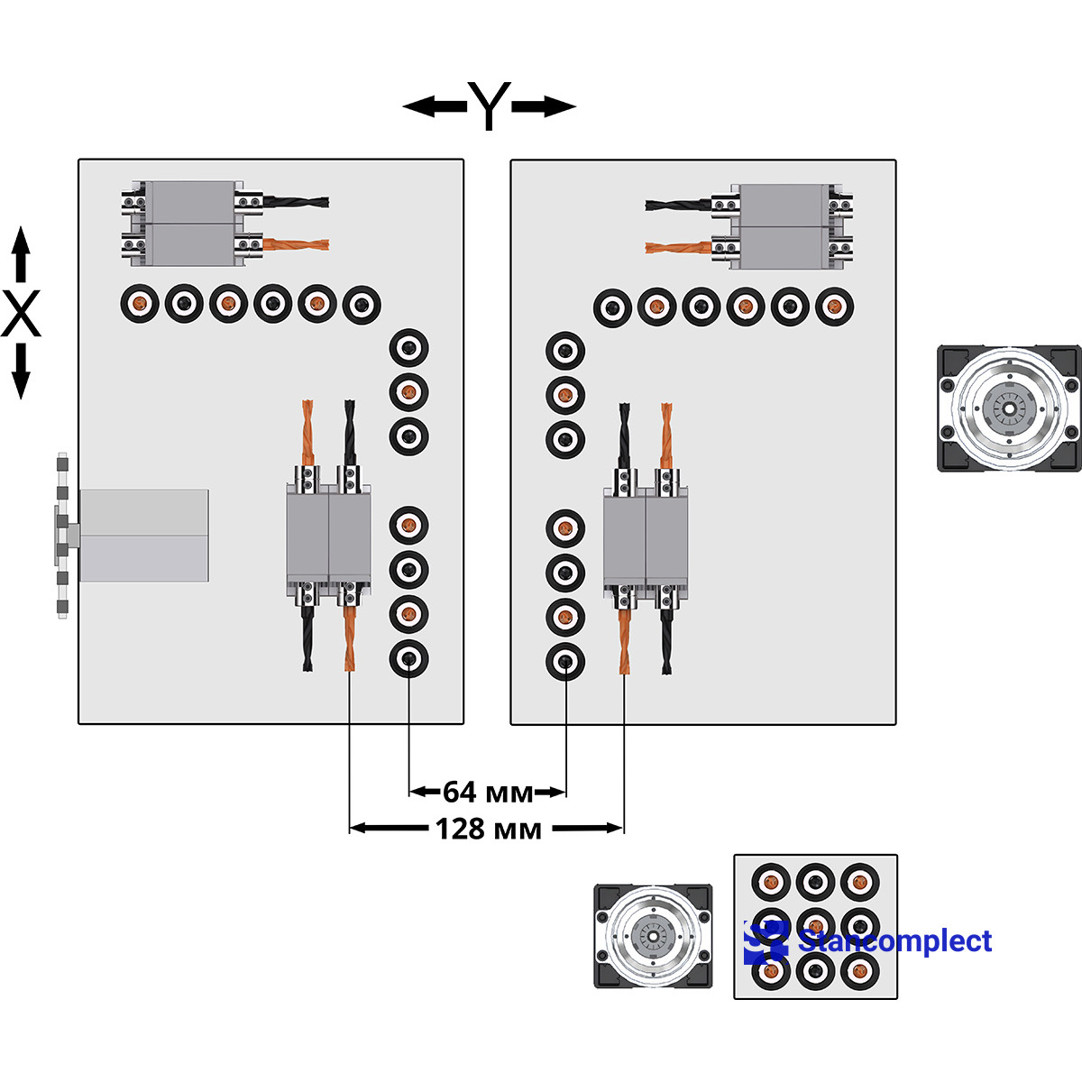 CNC drilling center KD-612KHSA for work as part of automatic lines